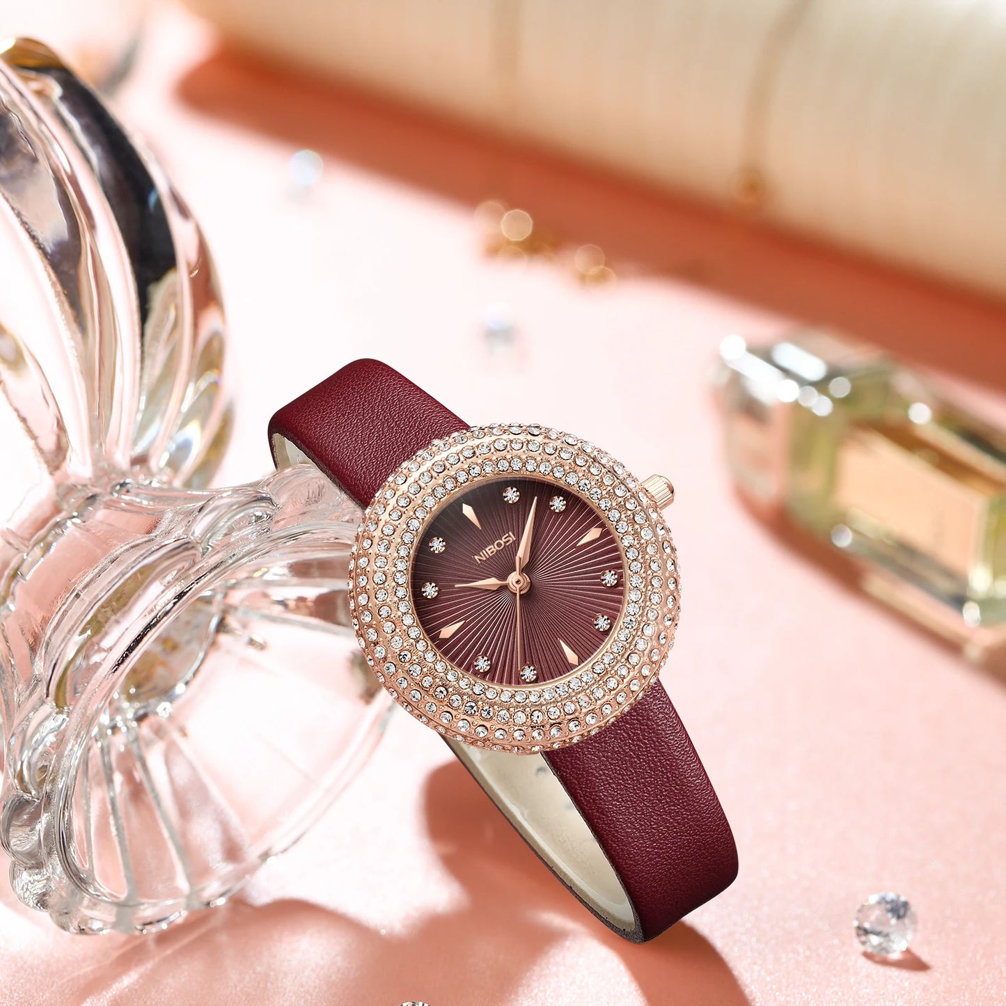 Diamond Stylish & Waterproof Watch 2561 Nibosi