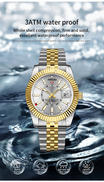 NIBOSI 2638 Classic Fluted Men's Watch