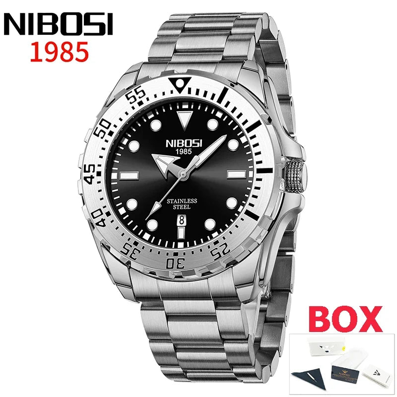 NIBOSI 2612 Royal Link Day-Date Watch