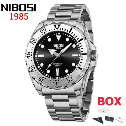 NIBOSI 2612 Royal Link Day-Date Watch