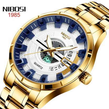 NIBOSI 2383 Industrial Skeleton Quartz Watch